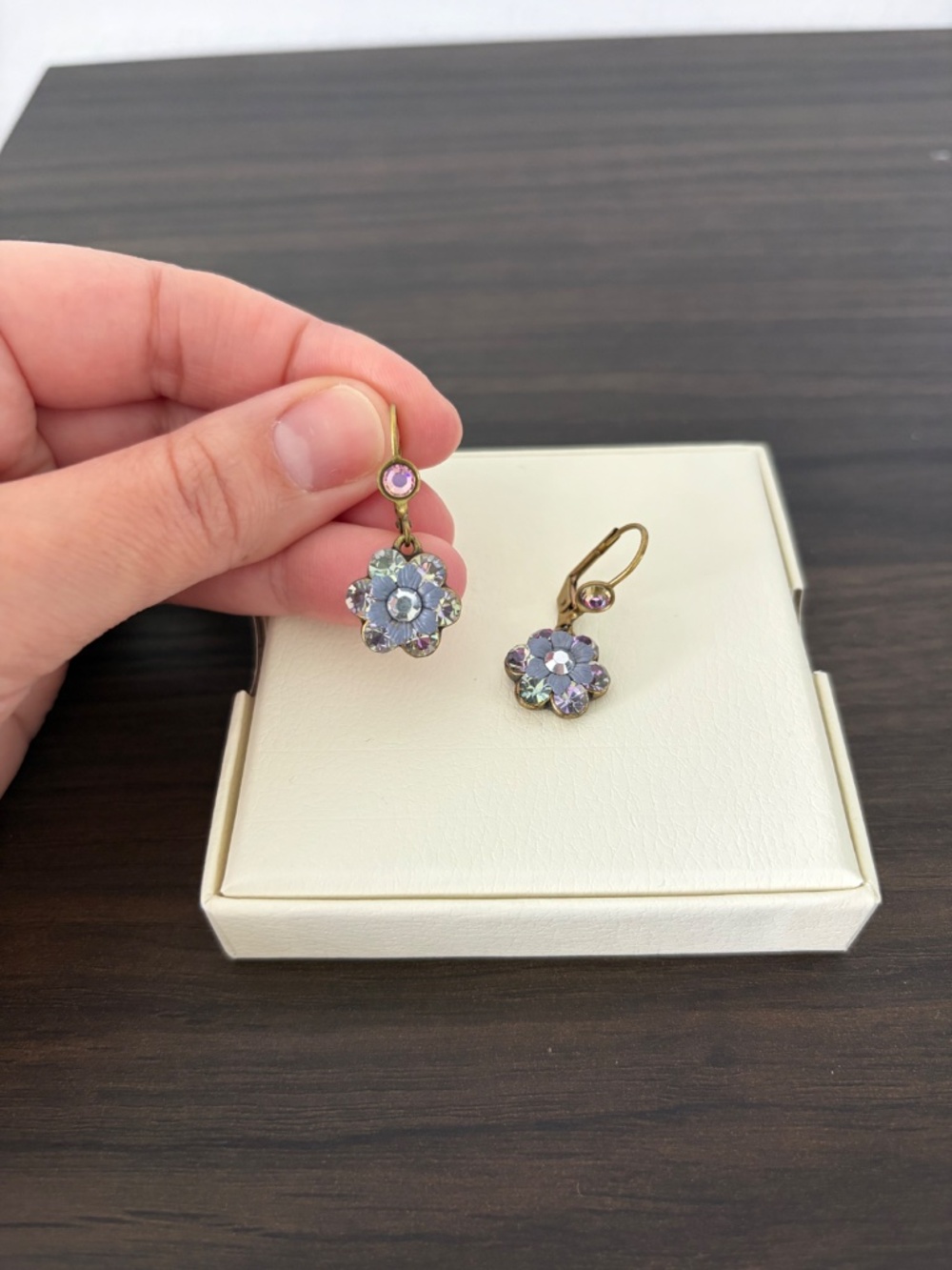 Michal Negrin Floral Crystal Lever‑Back Earrings - Picture 3 of 4